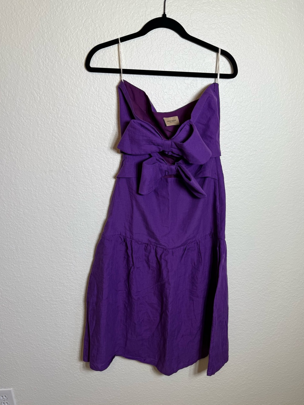 Adriana Degreas fantasy Strapless Purple Midi Dress with Double Bow Cutouts - Picture 8 of 8